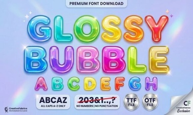 Crafting with Glossy Bubble Fonts