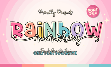 Rainbow Memories Font for Design Projects