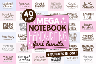Creative Handwriting Font Bundle for Notebook Designs